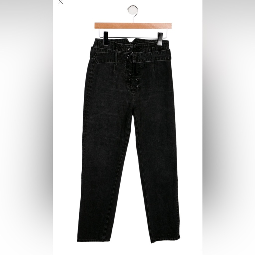 GRLFRND high rise string black jeans